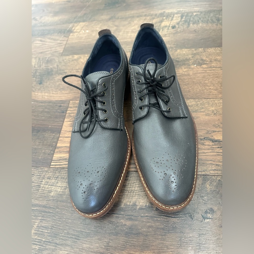 Cole Haan Men's Dark Gray Leather Oxfords